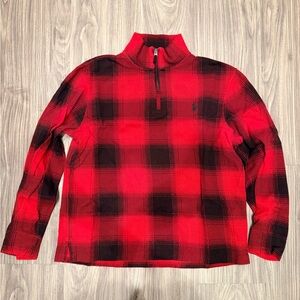 Polo Ralph Lauren Red and Black Plaid Quarter Zip